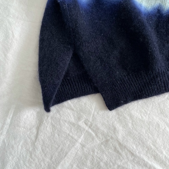 J. Crew Navy tie-dye cashmere crewneck sweater - Picture 8 of 9